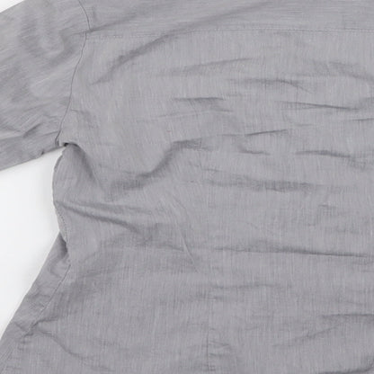 Womens UK Size 10 H&M Grey Basic Button-Up