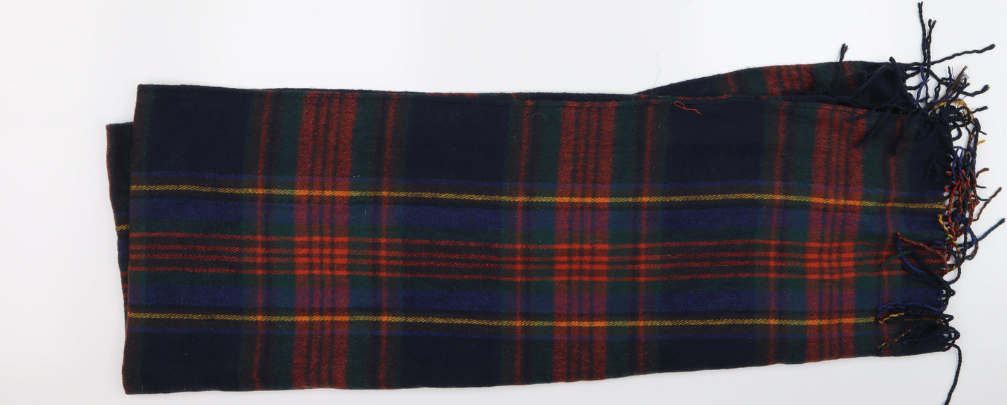 Preworn Unisex Blue Plaid   Scarf
