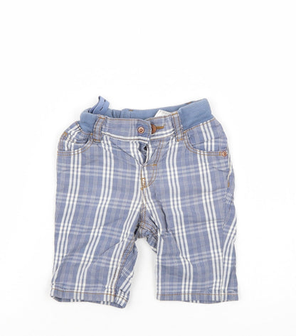H&M Boys Blue Check  Cropped Trousers Size 12-18 Months  - Shorts