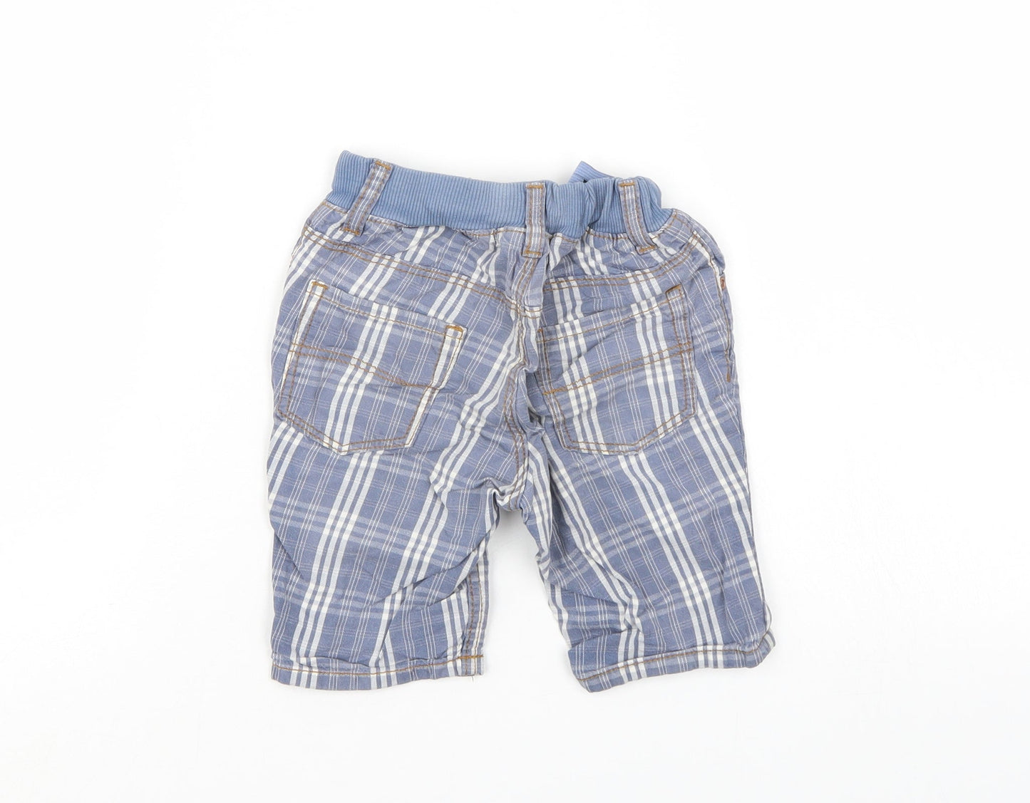 H&M Boys Blue Check  Cropped Trousers Size 12-18 Months  - Shorts