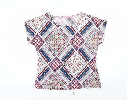 Additional front view of Hostar women’s multicoloured paisley basic blouse, size M