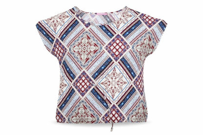Front view of Hostar women’s multicoloured paisley basic blouse, size M