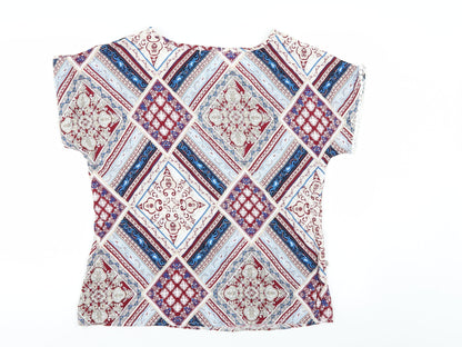 Back view of Hostar women’s multicoloured paisley basic blouse, size M