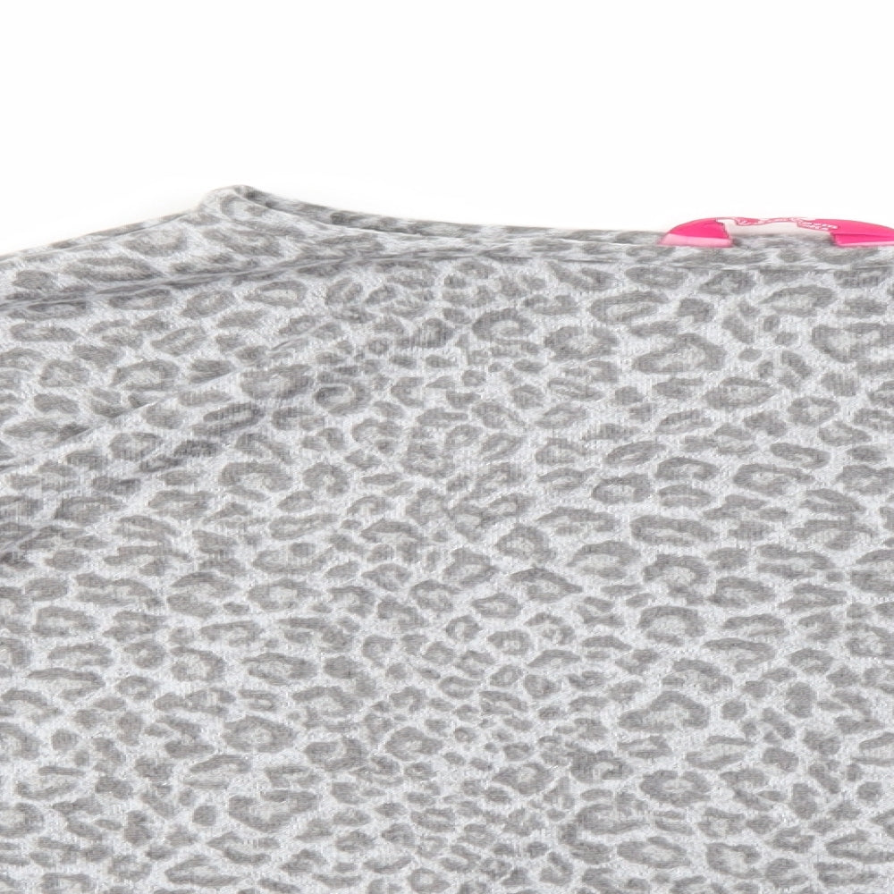 YD Girls Grey Animal Print  Pullover Jumper Size 12-13 Years