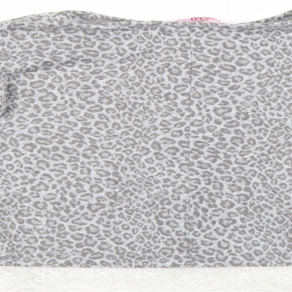 YD Girls Grey Animal Print  Pullover Jumper Size 12-13 Years