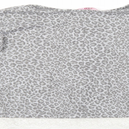 YD Girls Grey Animal Print  Pullover Jumper Size 12-13 Years