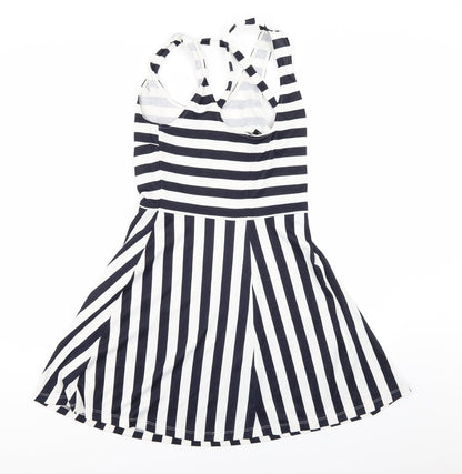 H&M Womens Blue Striped  Mini  Size S