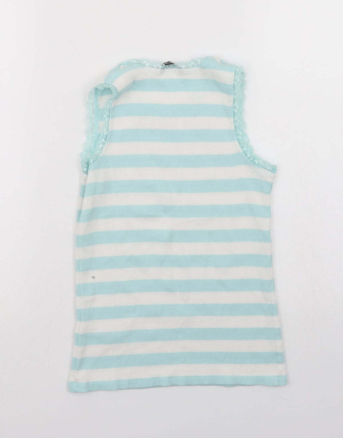 Back view of George girls’ blue striped basic tank, size 11-12, years