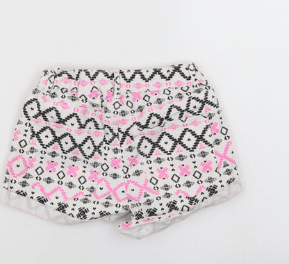 H&M Girls Multicoloured Geometric Denim Mom Shorts Size 11-12 Years