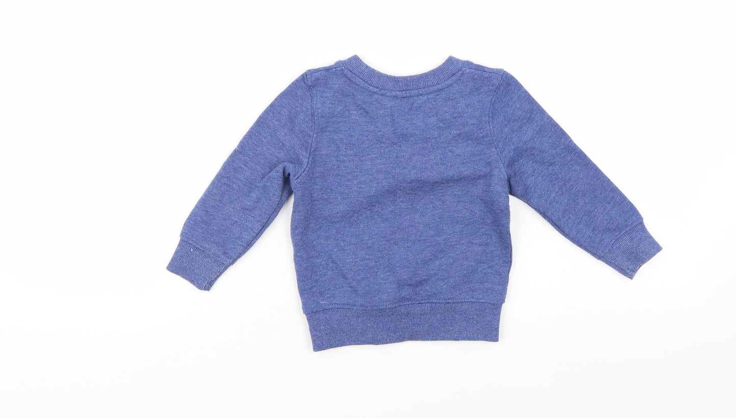 Mini Rebel Boys Blue   Pullover Jumper Size 12-18 Months