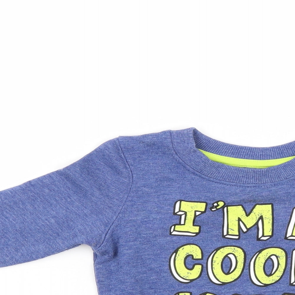Mini Rebel Boys Blue   Pullover Jumper Size 12-18 Months