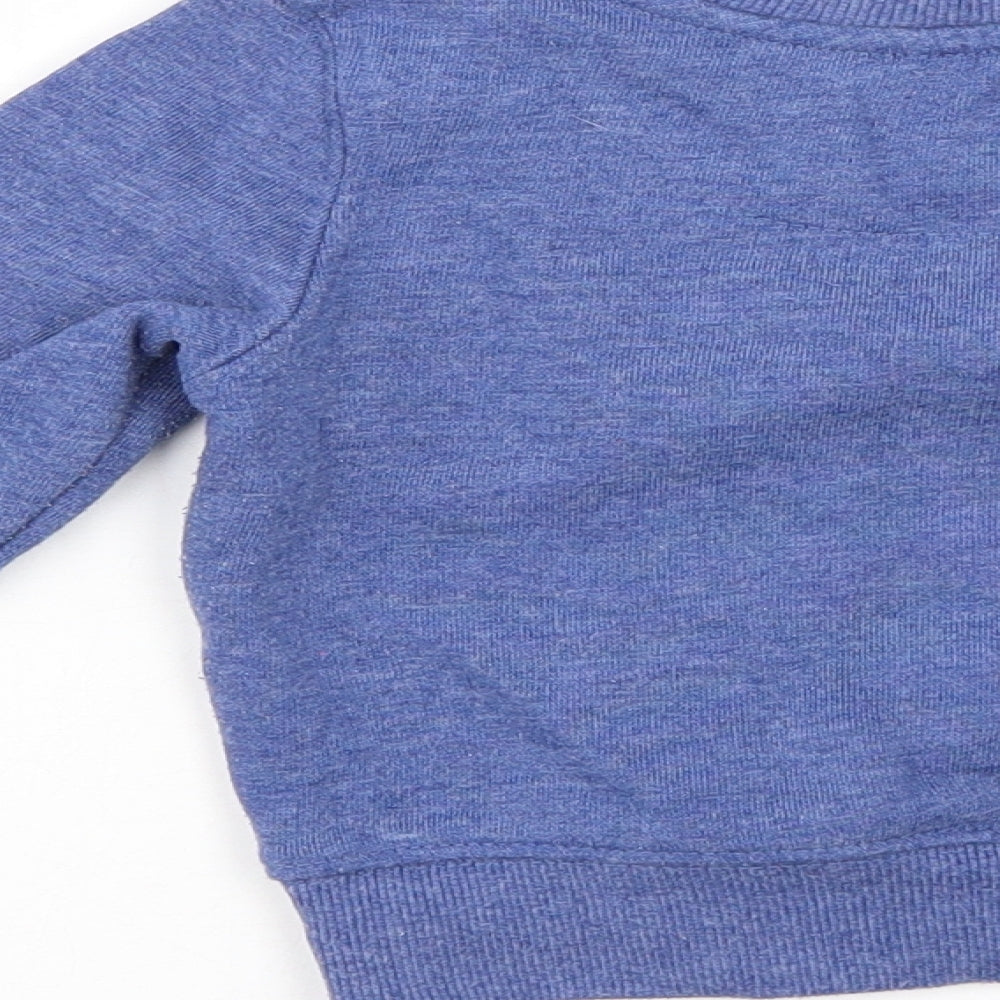 Mini Rebel Boys Blue   Pullover Jumper Size 12-18 Months