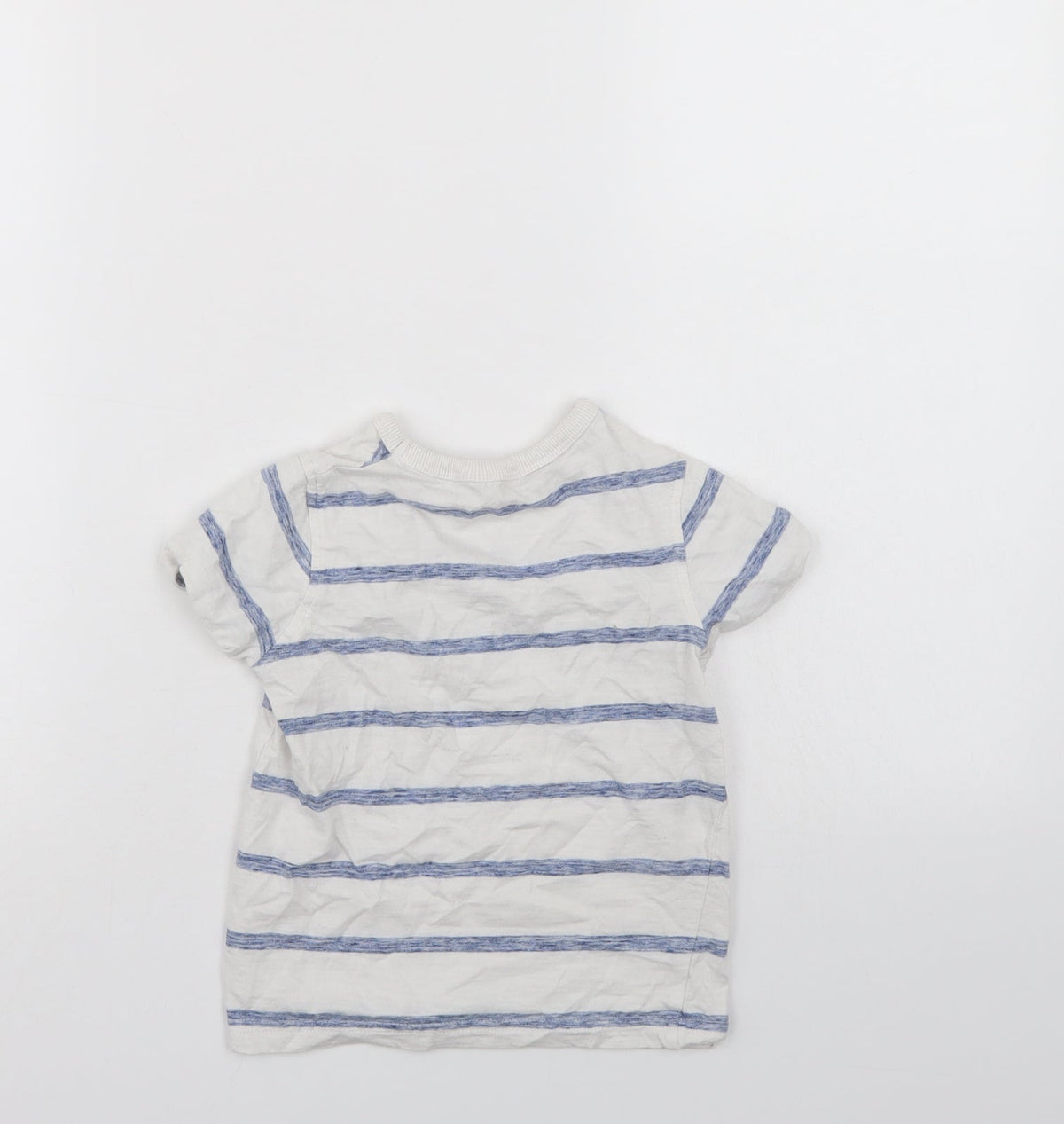 Back view of George boys’ white striped basic t-shirt, size 3-4, years