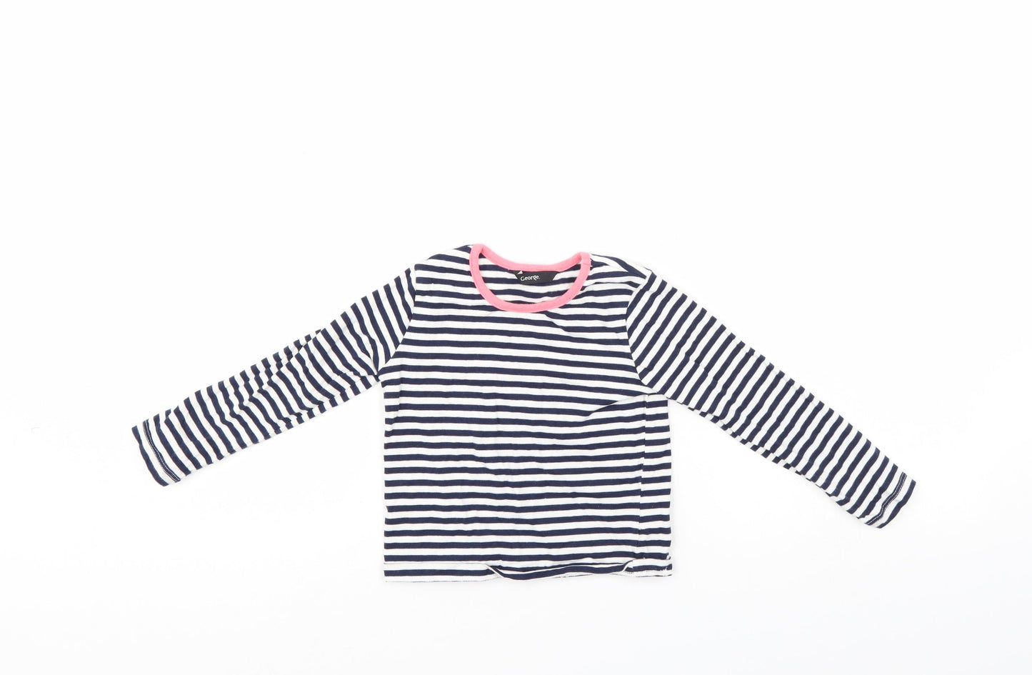 George Boys Blue Striped  Pullover Sweatshirt Size 2-3 Years