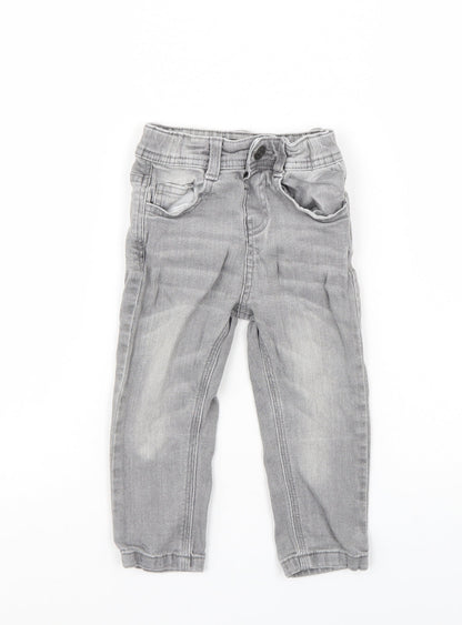 Preworn Boys Grey   Cargo Jeans Size 12-18 Months