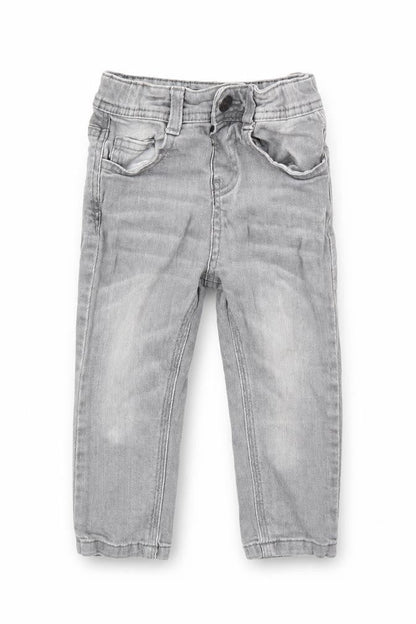 Front view of Preworn boys’ grey cargo jeans, size 12-18, months