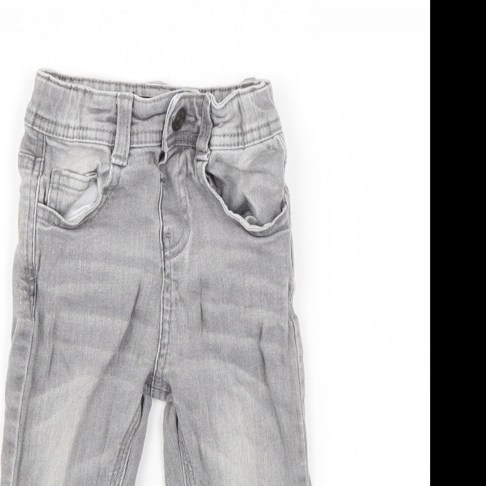Preworn Boys Grey   Cargo Jeans Size 12-18 Months