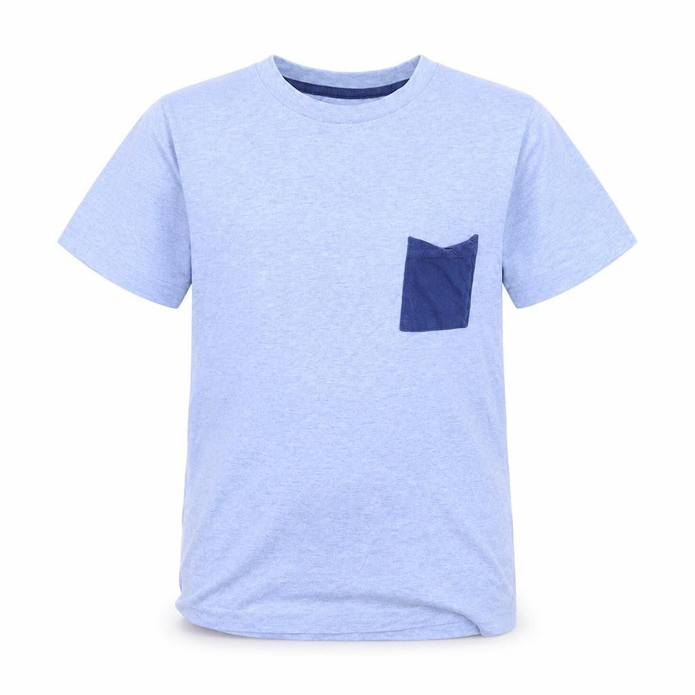 Front view of Rebel boys’ blue basic t-shirt, size 11-12, years