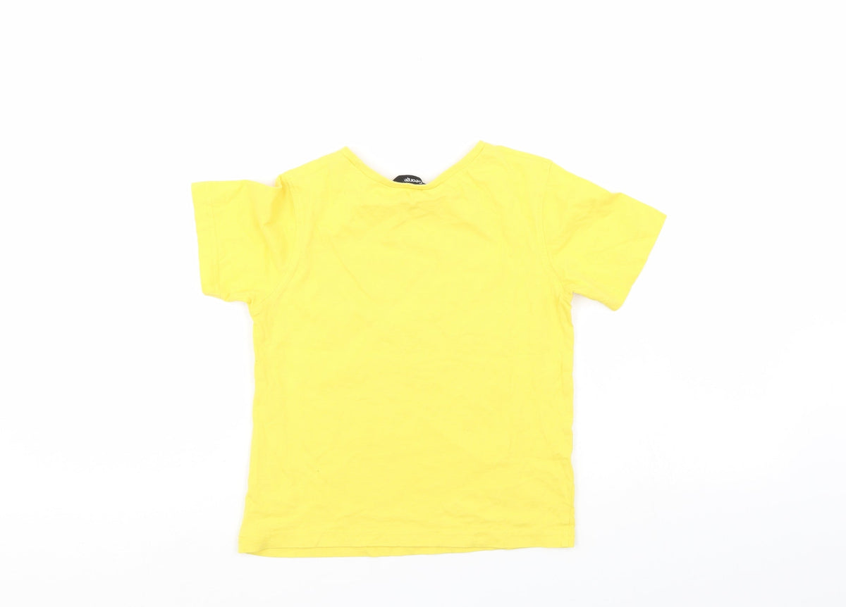 Back view of George boys’ yellow basic t-shirt, size 6-7, years