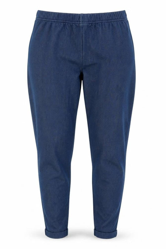 Front view of F&F women’s blue jegging jeans, size UK 8, 28-inch leg