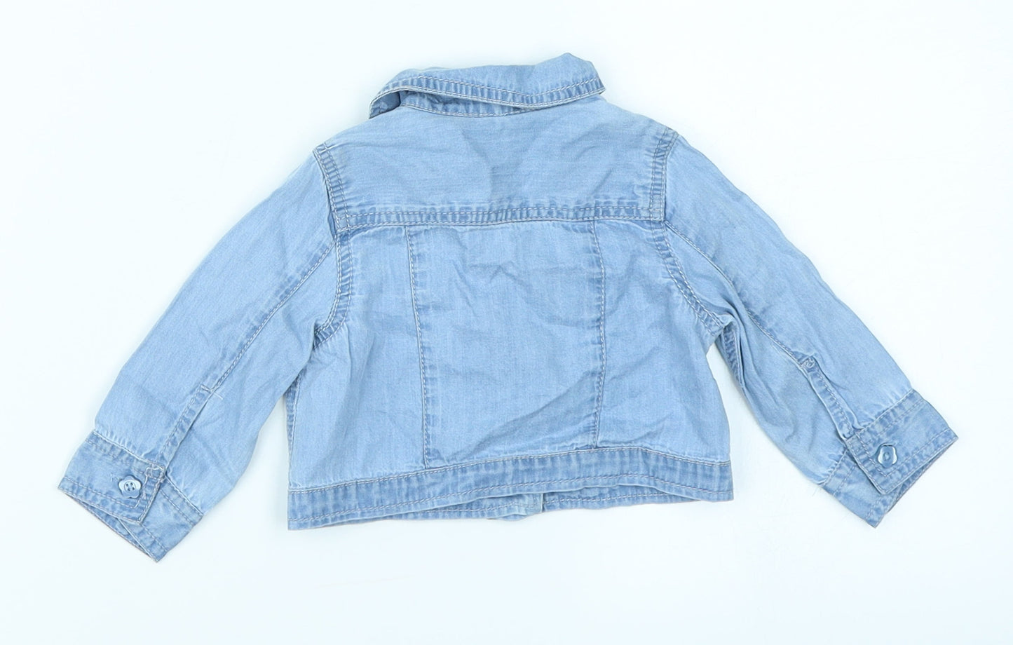 George Girls Blue  Denim Basic Button-Up Size 0-3 Months