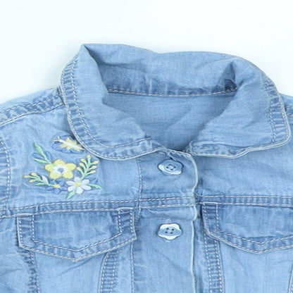 George Girls Blue  Denim Basic Button-Up Size 0-3 Months