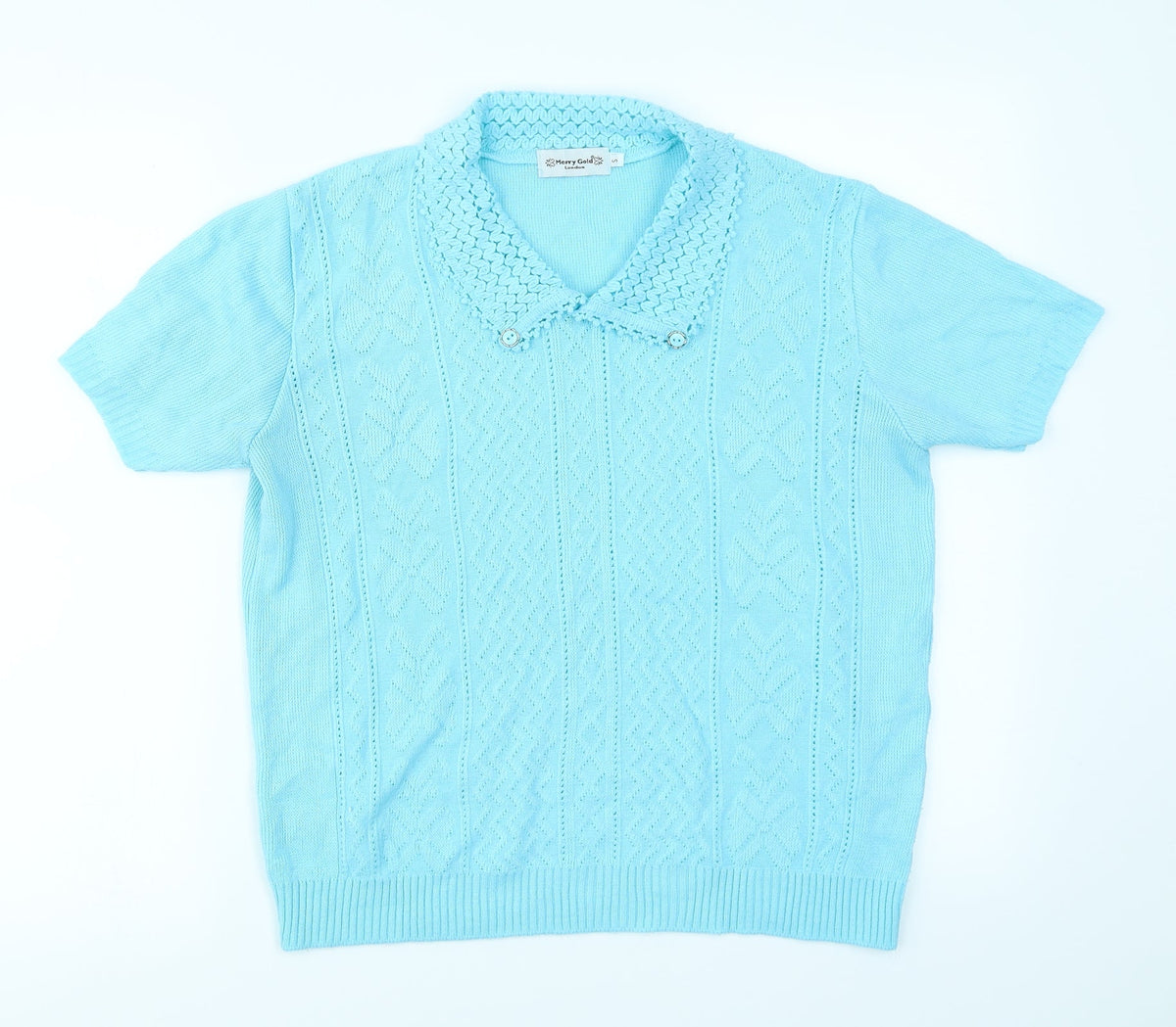 Additional front view of Merry Gold women’s blue knit jumper, size S