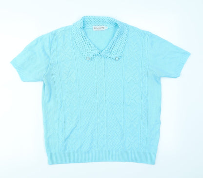 Additional front view of Merry Gold women’s blue knit jumper, size S