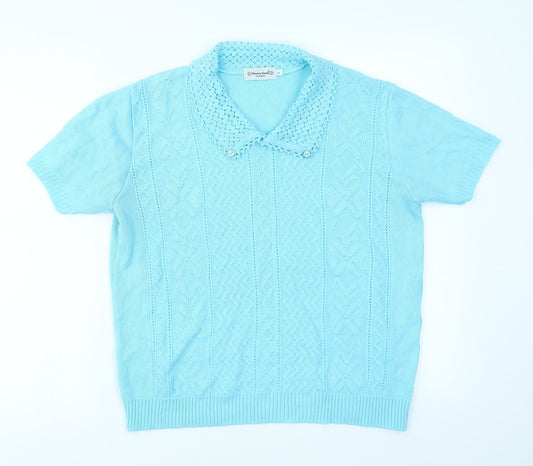 Merry Gold Womens Blue  Knit Pullover Jumper Size S