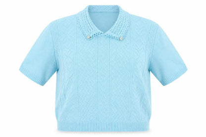 Front view of Merry Gold women’s blue knit jumper, size S