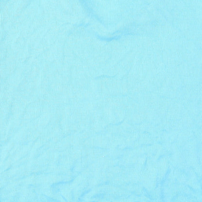 Brand and care label for Merry Gold women’s blue knit jumper, size S