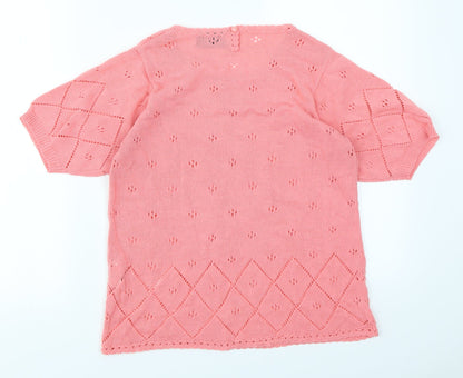 Jan Eva Womens Pink   Basic T-Shirt Size M