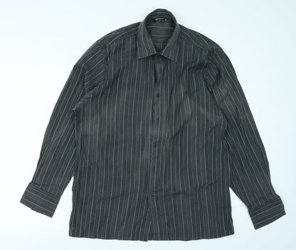 Mens UK Size XL Emporio Grey  Button-Up Long Sleeve Casual Shirt