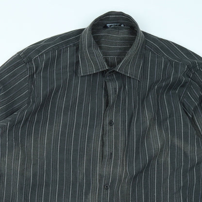 Mens UK Size XL Emporio Grey  Button-Up Long Sleeve Casual Shirt