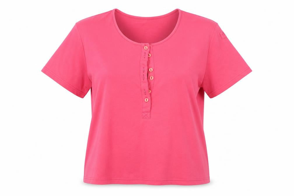 Front view of Cinch women’s pink basic t-shirt, size M