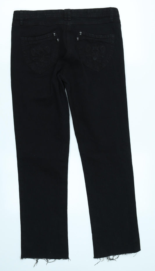 NEXT Womens Black  Denim Skinny Jeans Size 12 L28 in