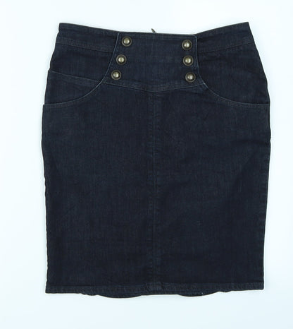 Miss Selfridge Womens Blue  Denim A-Line Skirt Size 10