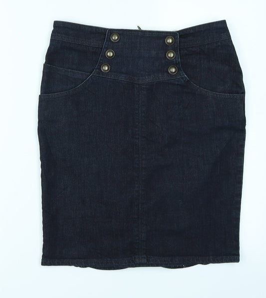Miss Selfridge Womens Blue  Denim A-Line Skirt Size 10