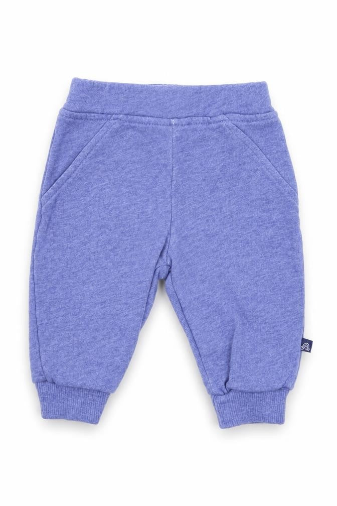 Front view of Tu boys’ blue track pants trousers, size 0-3, months