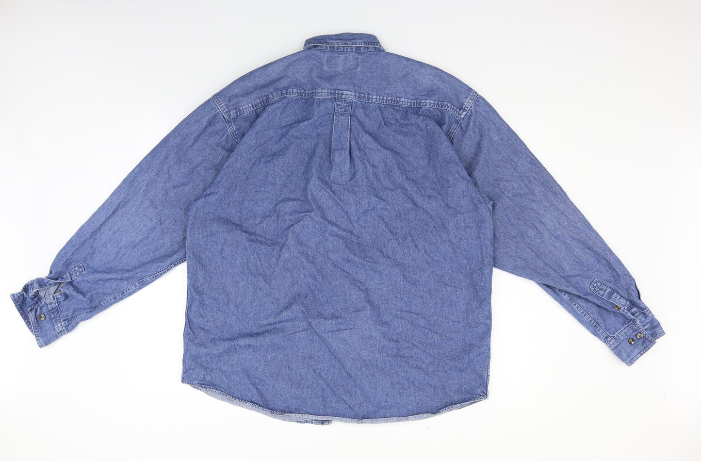 Mens UK Size L Front Row Blue  Button-Up Long Sleeve Casual Shirt
