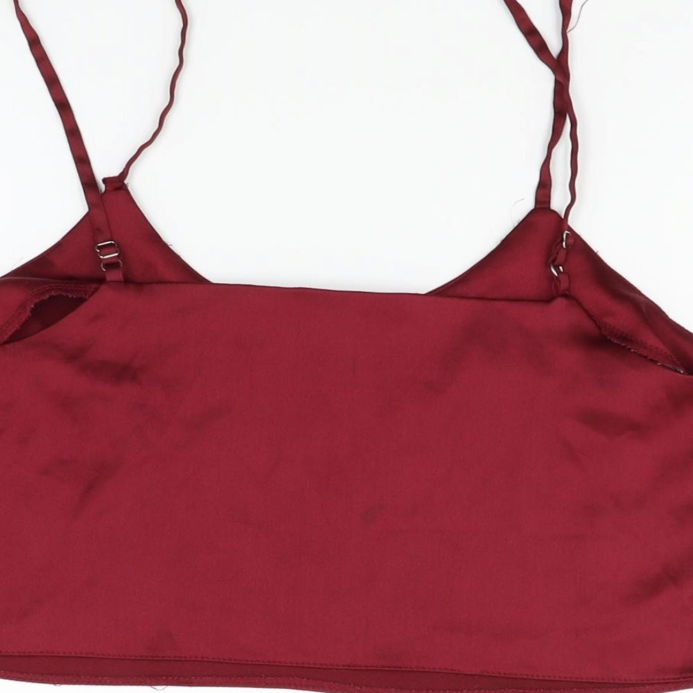 Womens UK Size 8 Missguided Red Basic Blouse