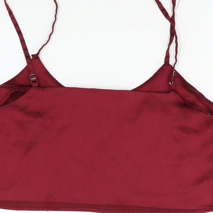 Womens UK Size 8 Missguided Red Basic Blouse