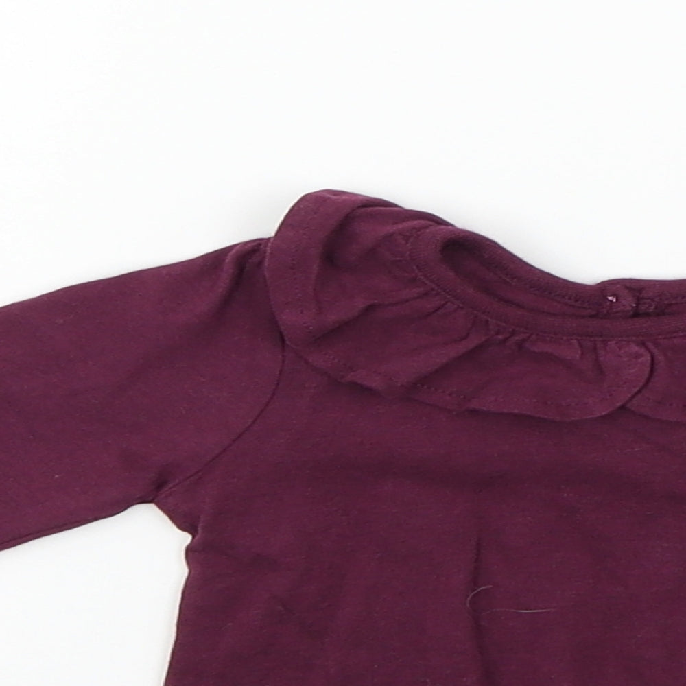 George Girls Purple   Basic T-Shirt Size 0-3 Months