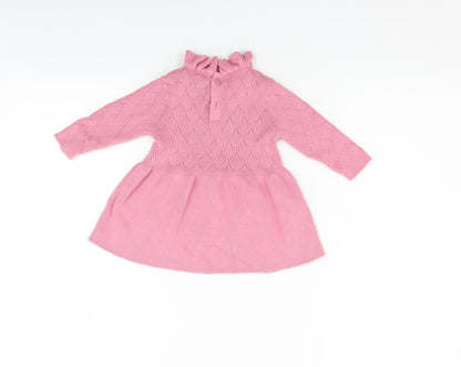 Marks and Spencer Boys Pink   Jumper Dress  Size 3-6 Months