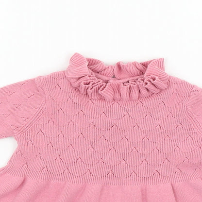 Marks and Spencer Boys Pink   Jumper Dress  Size 3-6 Months