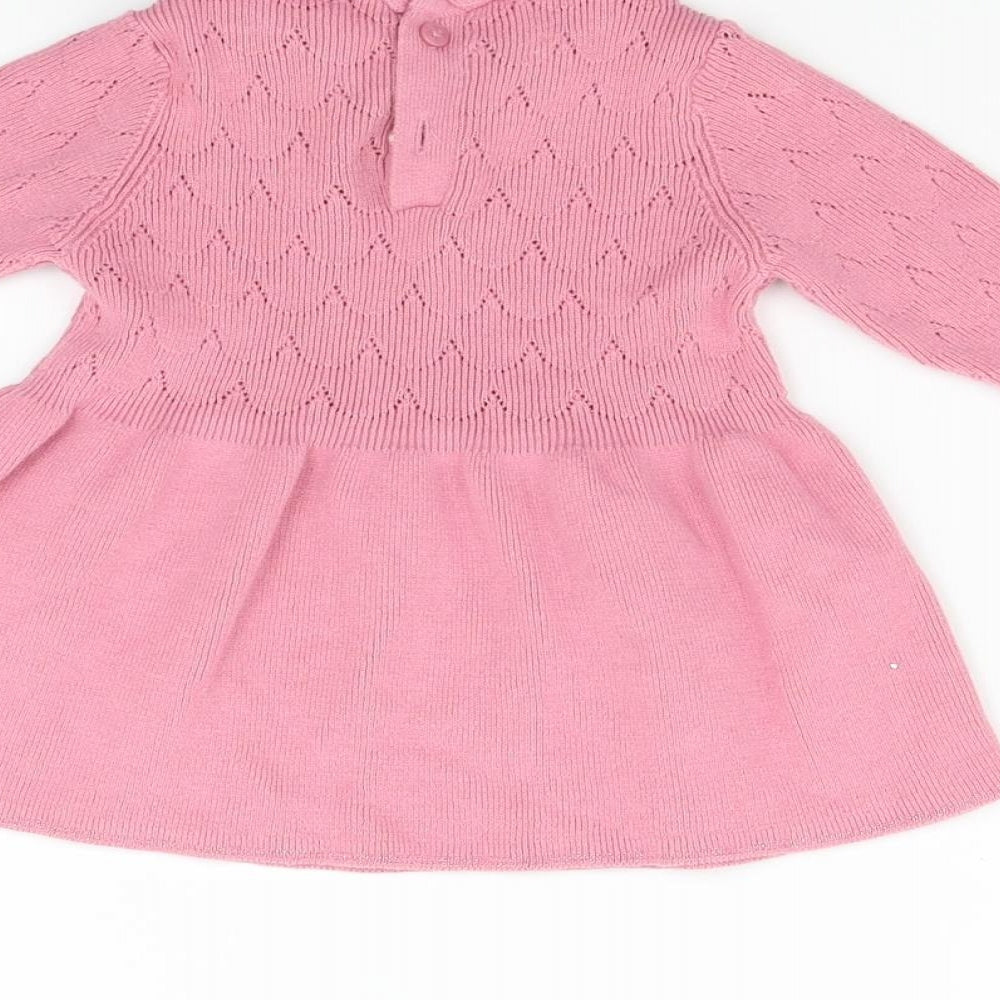 Marks and Spencer Boys Pink   Jumper Dress  Size 3-6 Months
