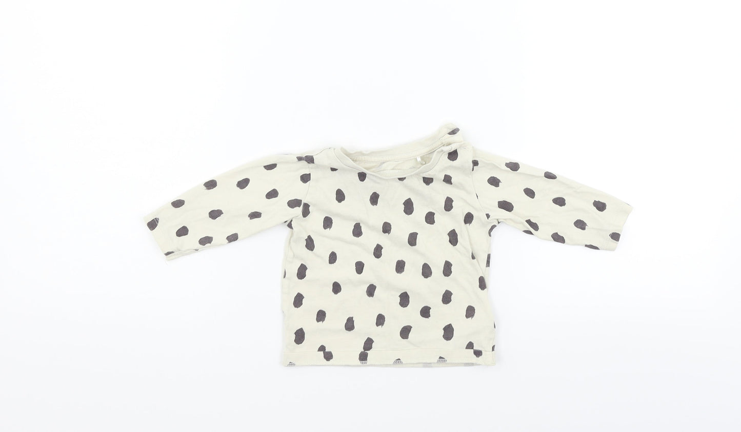 Marks and Spencer Boys Black Polka Dot  Basic T-Shirt Size 3-6 Months