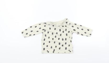 Marks and Spencer Boys Black Polka Dot  Basic T-Shirt Size 3-6 Months