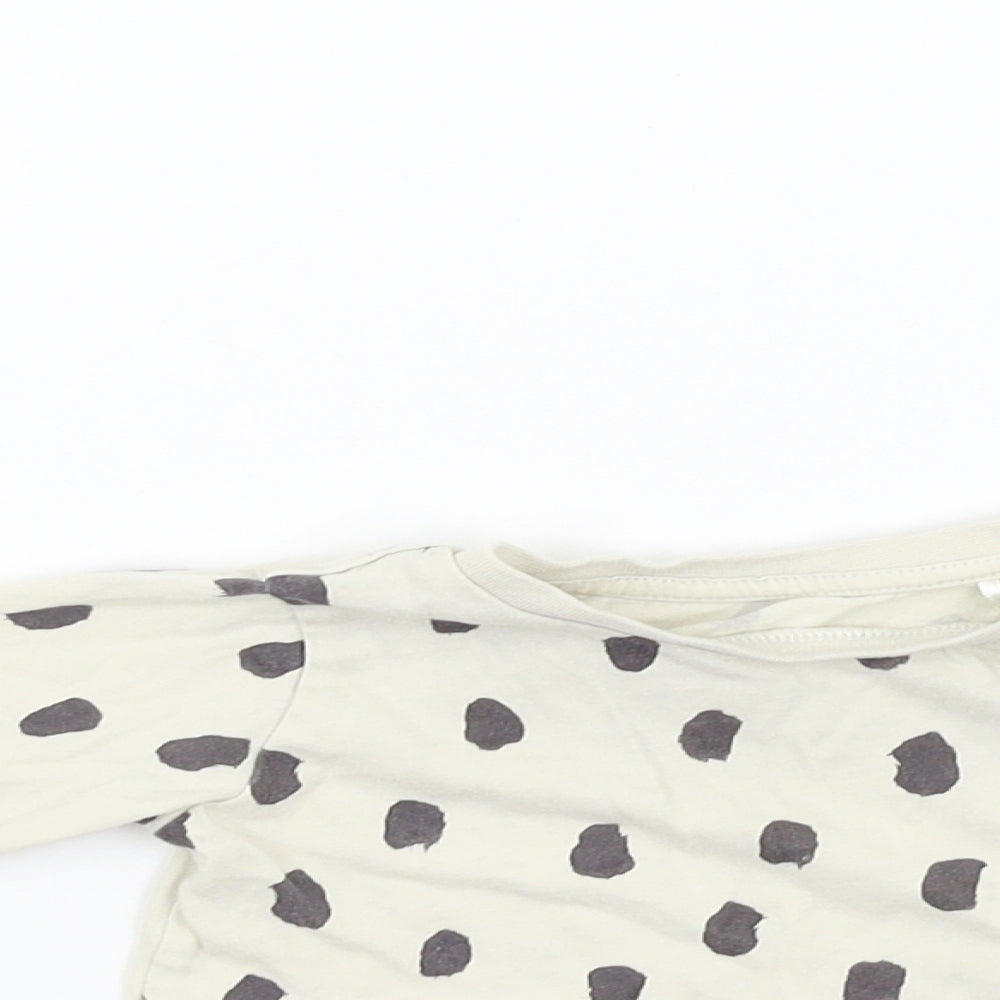 Marks and Spencer Boys Black Polka Dot  Basic T-Shirt Size 3-6 Months