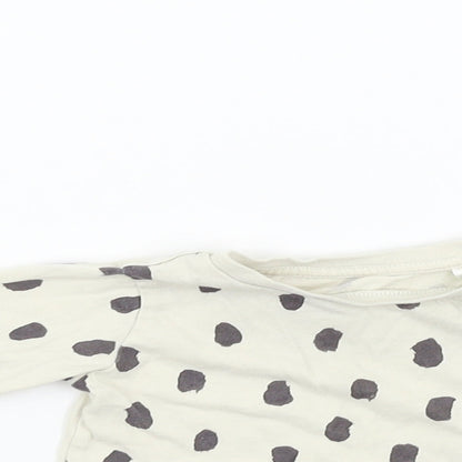Marks and Spencer Boys Black Polka Dot  Basic T-Shirt Size 3-6 Months